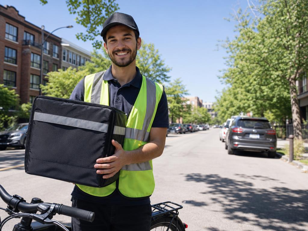 Mopawo courier collecting a parcel for delivery